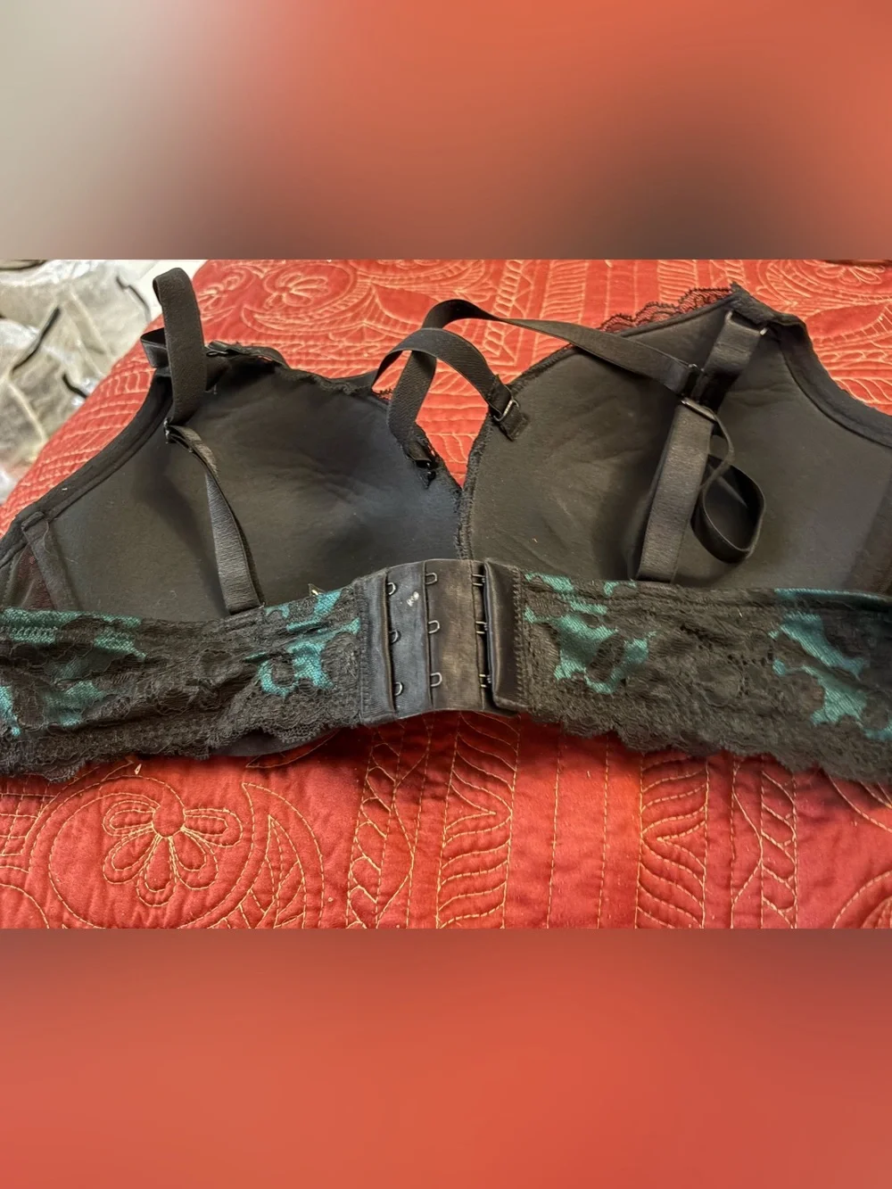 torrid Teal and Black Lace Push-Up Bra. Size 42C. - Picture 5 of 6
